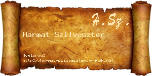 Harmat Szilveszter névjegykártya